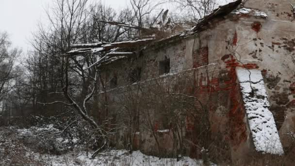 波兰下西里西亚19世纪的房屋被毁和被遗弃 — 图库视频影像