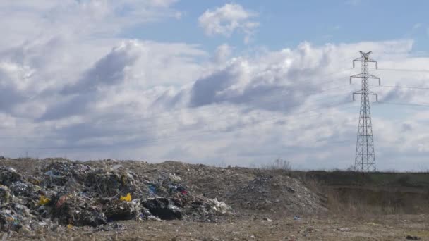 Незаконная Пластиковая Свалка Вывозимый Германии Токсичный Пластик Собирается Пустых Карьерах — стоковое видео