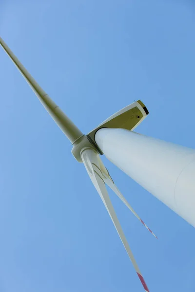 Vista Rotor Usina Eólica Céu Azul — Fotografia de Stock