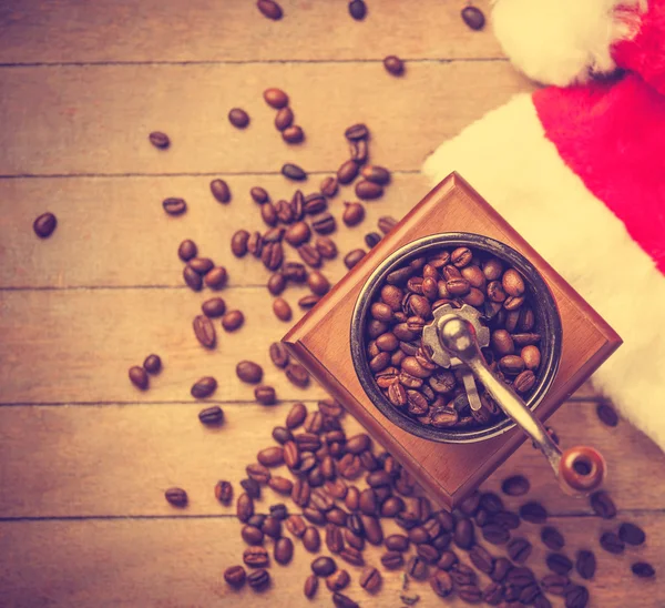 Coffee machine at christmas background — Stock Photo, Image