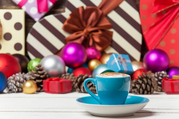 Cup on christmas background. — Stock Photo, Image