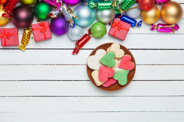 Galletas y regalos de Navidad — Foto de Stock