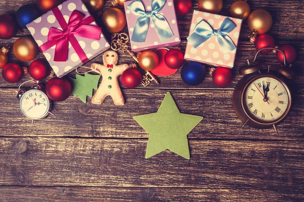 Christmas gifts on a table. — Stock Photo, Image