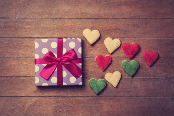 Gift box with cookies — Stock Photo, Image