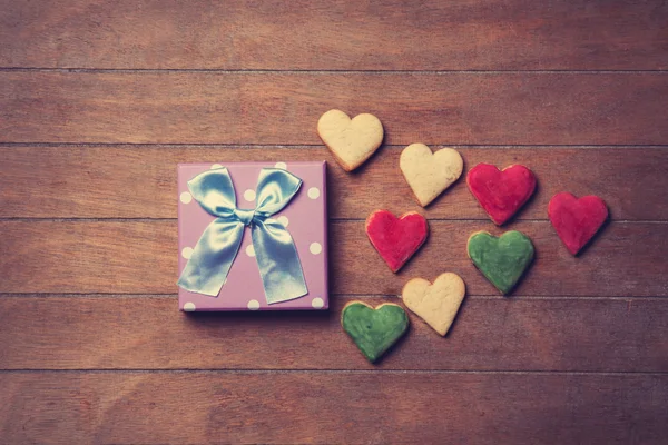 Caja de regalo con galletas — Foto de Stock