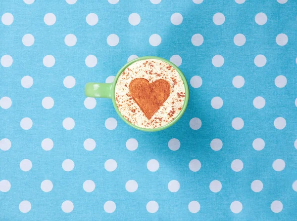 Cappuccino with heart shape symbol — Stock Photo, Image