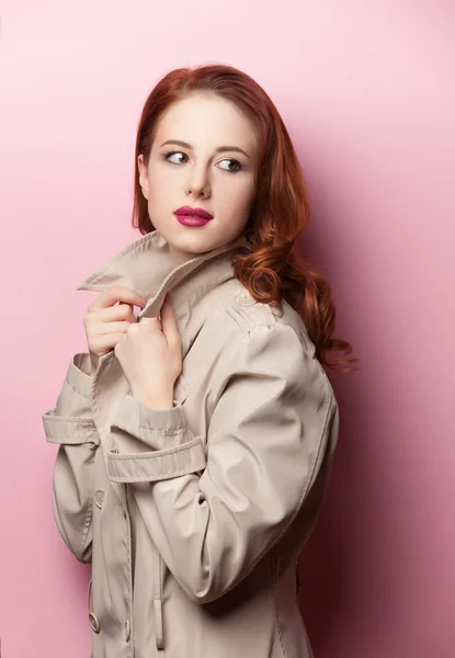 아름 다운 빨간 머리 여자의 초상화 — 스톡 사진