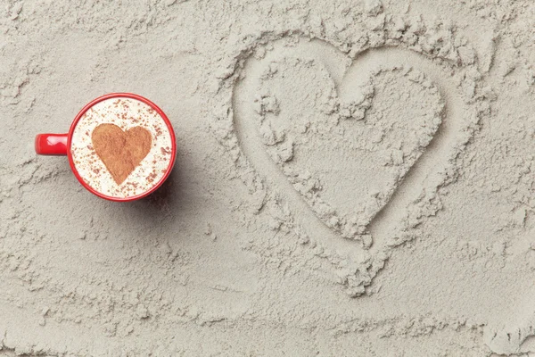 Cup and heart shape symbol — Stock Photo, Image