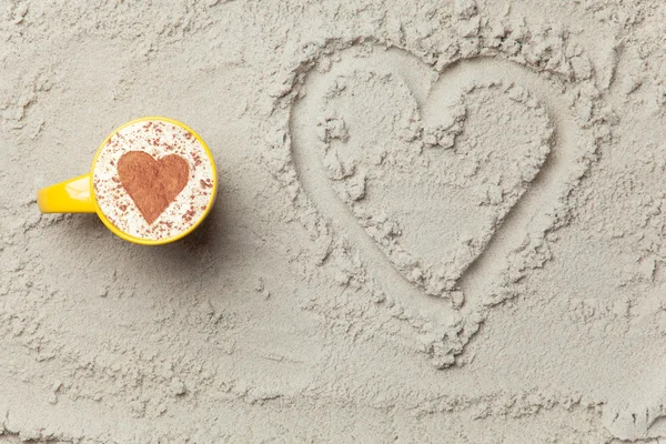 Cup and heart shape symbol — Stock Photo, Image