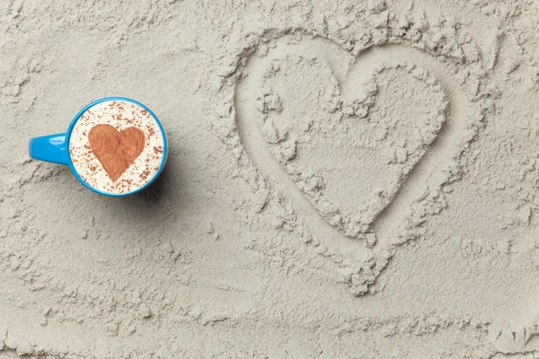 Cup and heart shape symbol — Stock Photo, Image