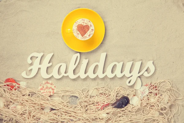 Cup and word Holidays — Stock Photo, Image