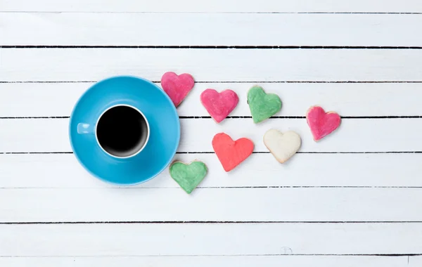 Cup of coffee and cookies — Stock Photo, Image