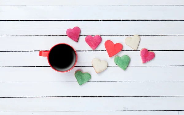 Cup of coffee and cookies — Stock Photo, Image