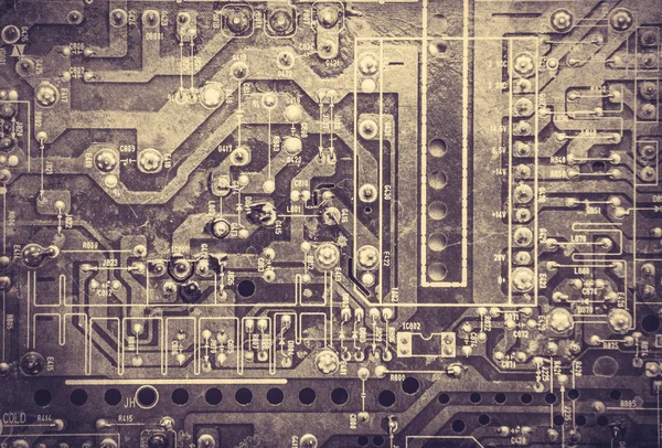 Old printed circuit board. — Stock Photo, Image