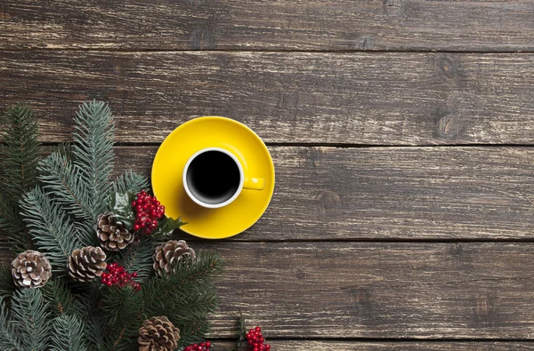 Cup of coffee and branch — Stock Photo, Image