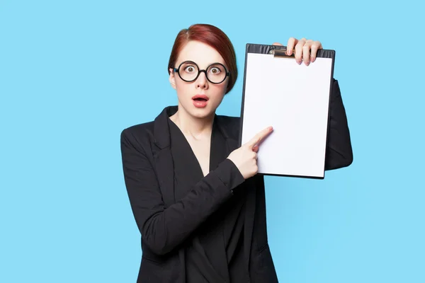 Porträt überraschter Geschäftsfrauen mit Brille — Stockfoto