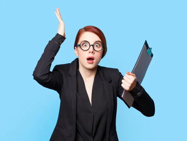 Portret van verrast zakelijke vrouwen in glazen — Stockfoto