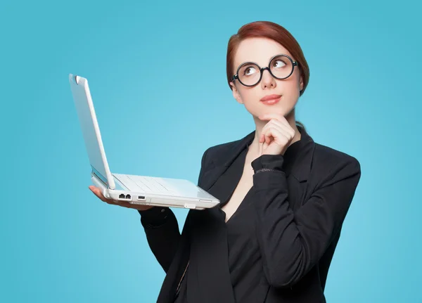 Surprised business women with laptop — Stock Photo, Image