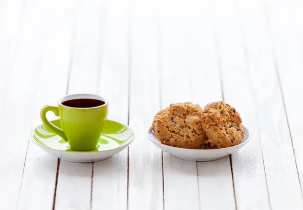 Filiżankę kawy i ciasteczek — Zdjęcie stockowe