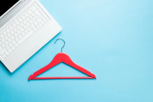 White computer and hanger — Stock Photo, Image