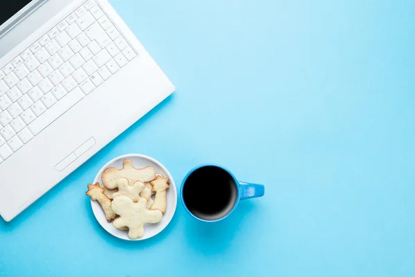 Kopp kaffe og kjeks – stockfoto