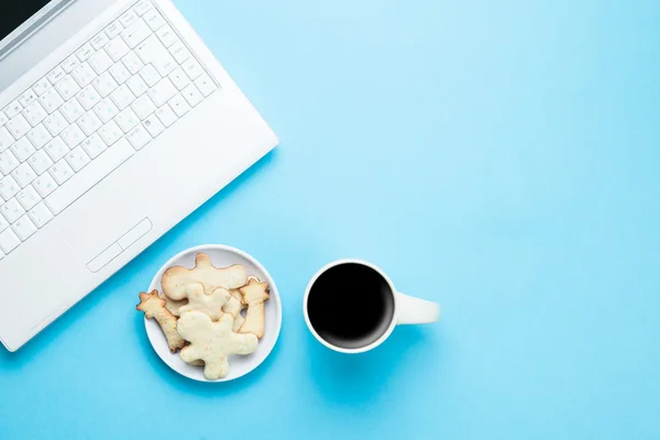 Kopp kaffe og kjeks – stockfoto