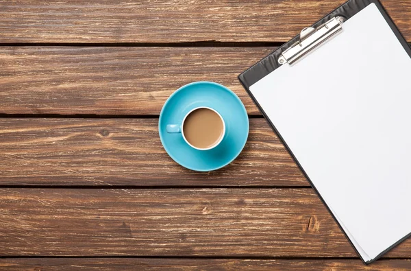 Cup of coffee latte and business tablet — Stock Photo, Image