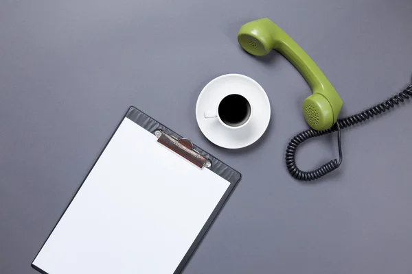 Business board and cup of coffee — Stock Photo, Image