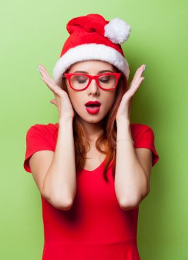 Noel şapka şaşırttı kadın
