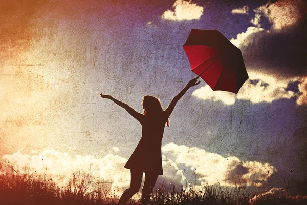 Young  Woman with umbrella — Stock Photo, Image