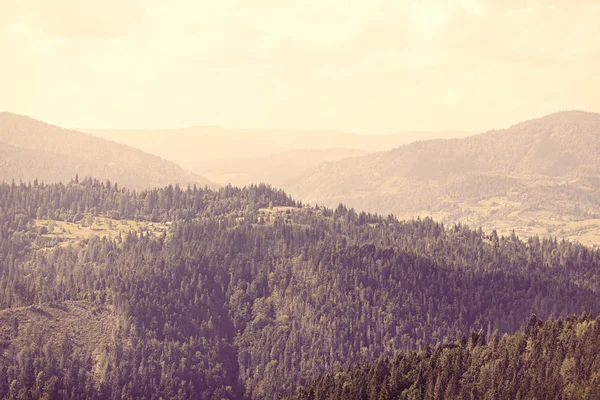 Vista sobre montanhas ucranianas dos Cárpatos . — Fotografia de Stock