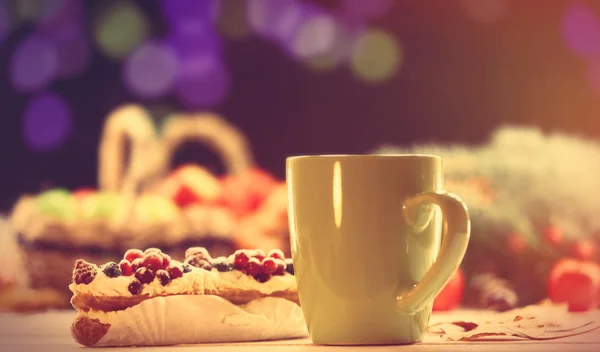 Eclair e tazza di caffè — Foto Stock