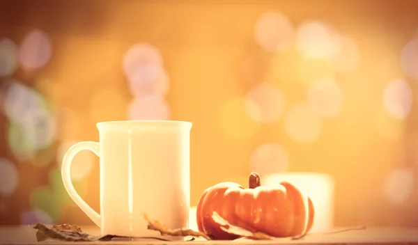 かぼちゃと一杯のコーヒー — ストック写真