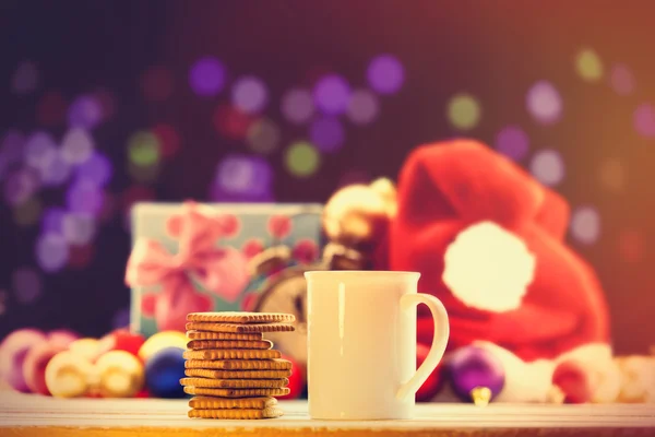 Kopje thee of koffie en koekjes — Stockfoto