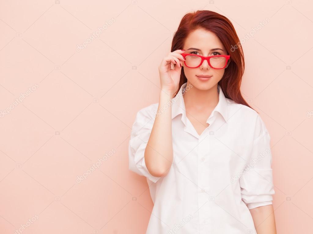 woman on pink background