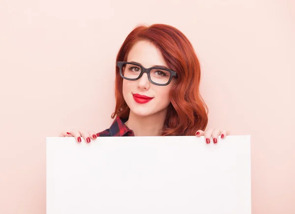 Ragazza con bordo bianco — Foto Stock