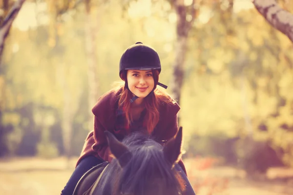 Young woman and horse — Stock Photo, Image