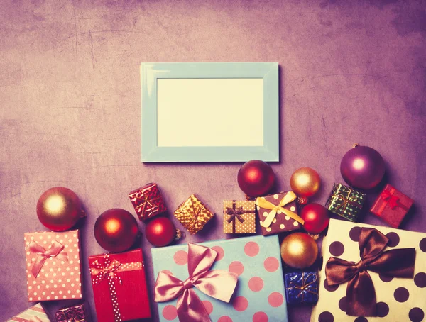 Foto frame en Kerstmis geschenken — Stockfoto