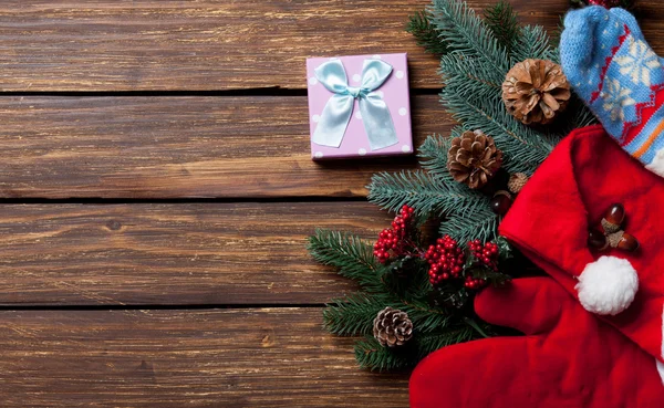 Gift box and Christmas things — Stock Photo, Image