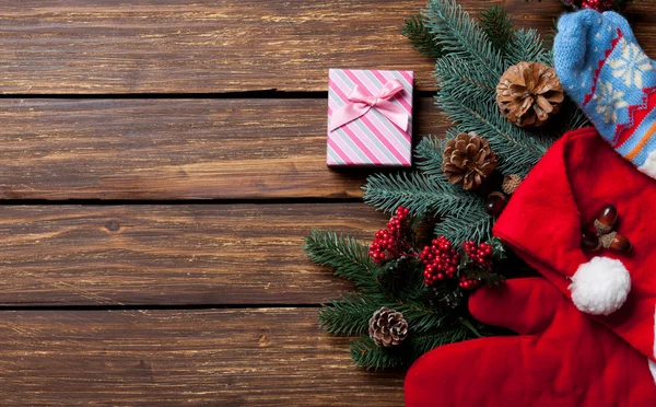 Gift box and Christmas things — Stock Photo, Image