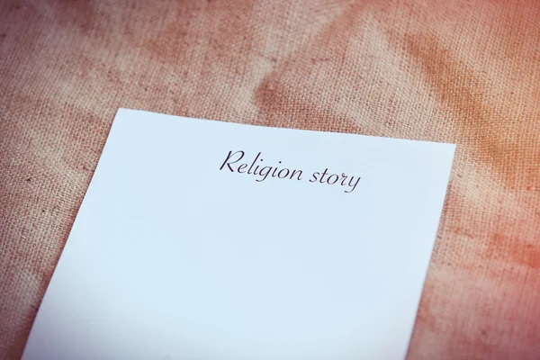 Papier mit Worten Religion Geschichte — Stockfoto