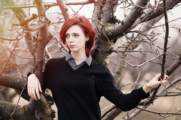 Portrait of a young redhead woman — Stock Photo, Image