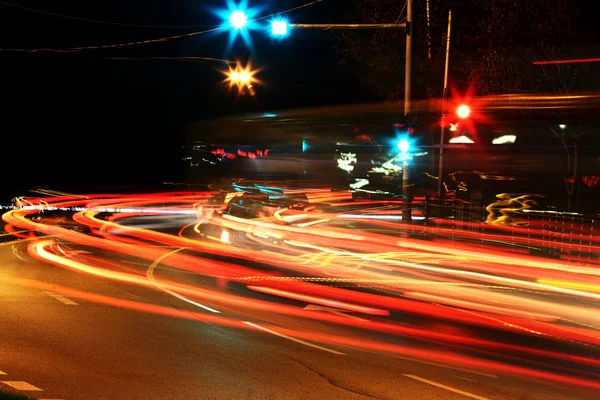Nacht verkeer — Stockfoto