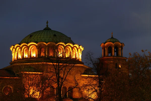 "St Nedelya "kyrka på natten — Stockfoto