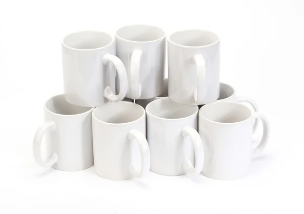 White ceramic cups — Stock Photo, Image