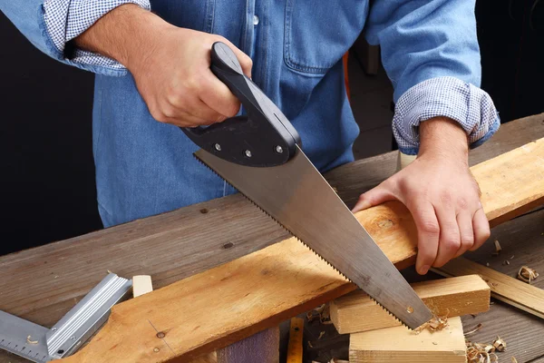 Carpenter's hands — Stock Photo, Image