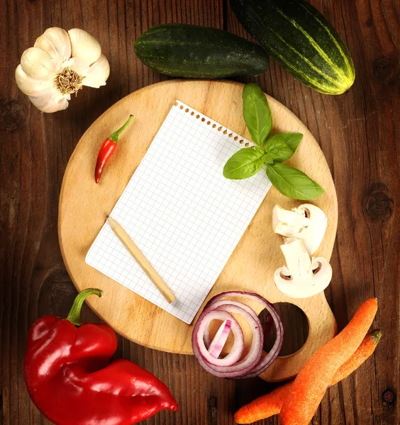 Livro de receitas em branco — Fotografia de Stock