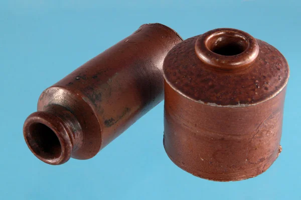 Vintage clay ink wells — Stock Photo, Image