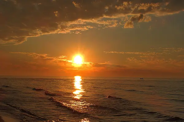 Puesta de sol en el mar Báltico — Foto de Stock