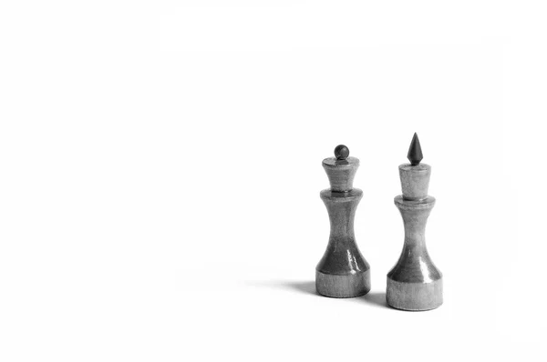 Figur, König, Königin, Schach, weiß, weißer Hintergrund, bakcgraund, spielen, gewinnen, Krieg, — Stockfoto